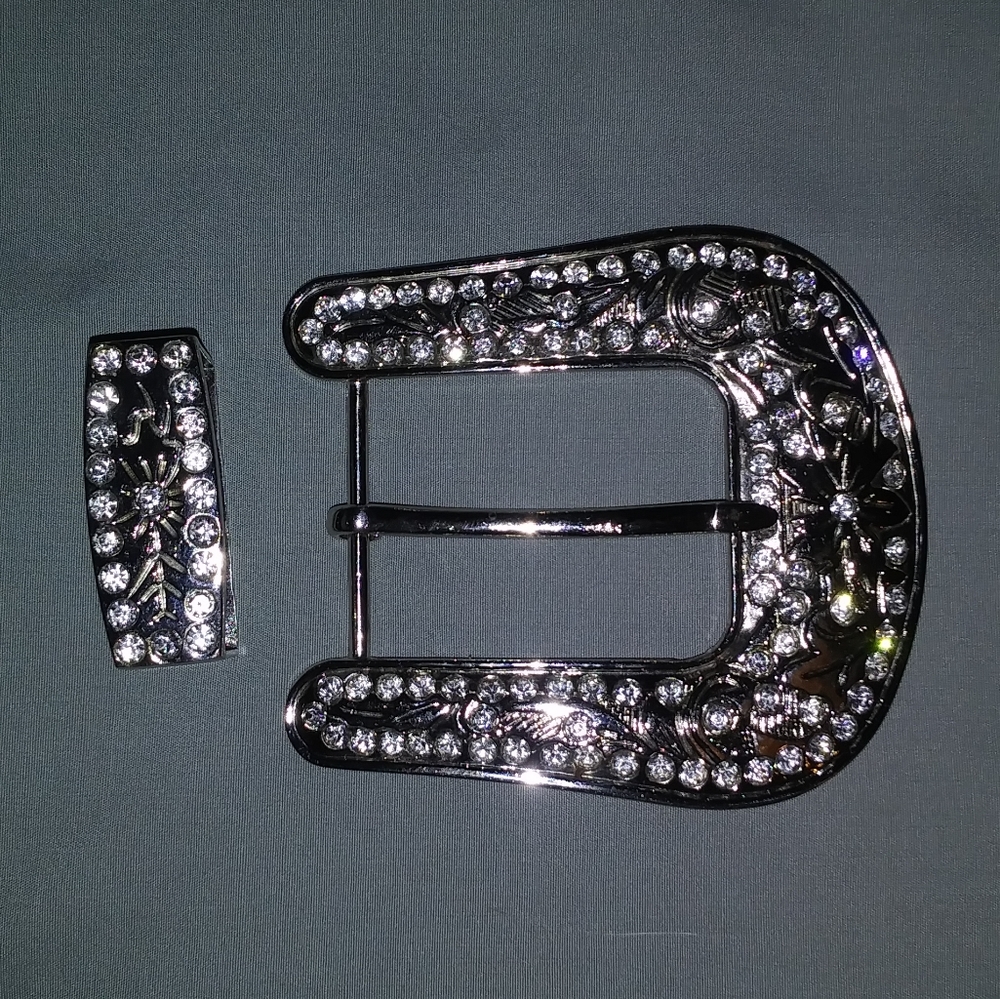 Women's Ariat Belt Buckle and Loop. Silver!